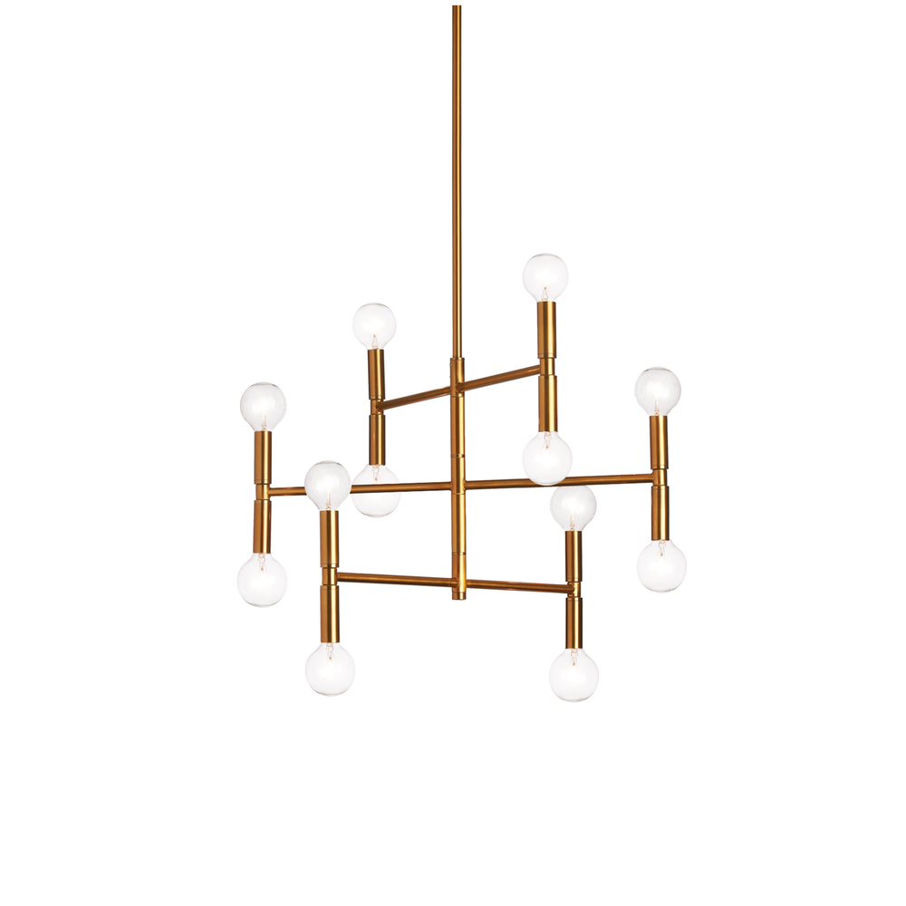 12 Light Chandelier, Vintage Bronze Finish