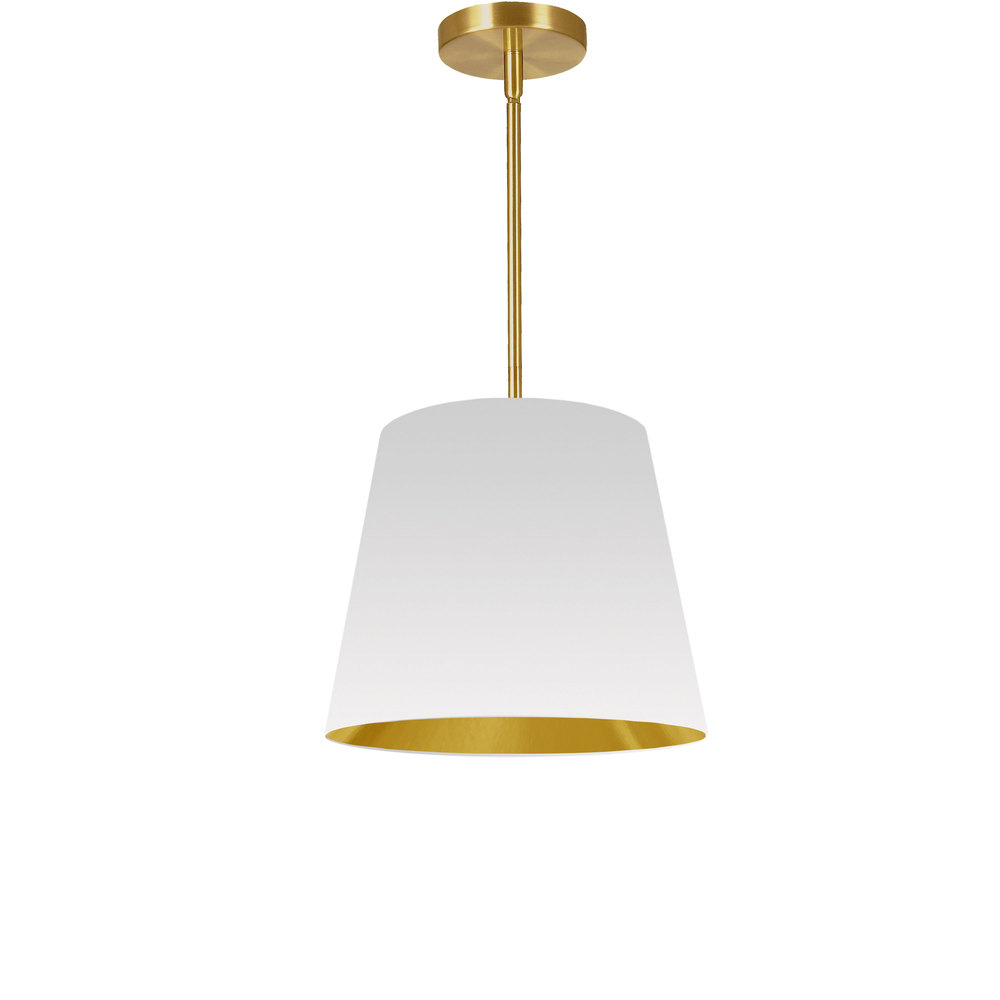 1 Light Oversized Drum Pendant Small White/Gold Shade