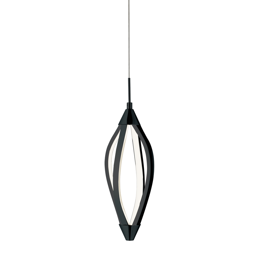 15W Pendant, Matte Black with White Acrylic Diffuser