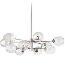 Dainolite ABI-3312P-PC - 12LT Halogen Chandelier, PC with Clear Glass