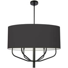 Dainolite ELN-306C-MB-797 - 6LT Incandescent Pendant, MB w/ BLK Fabric Shade