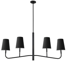 Dainolite ELN-534HC-MB-797 - 4 Light Incandescent Horizontal Chandelier Matte Black with Black Shades