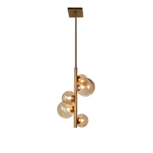 Dainolite GLA-175P-VB - 5 Light Pendant, Vintage Bronze Finish, Champagne Glass