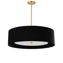 Dainolite HEL-304P-AGB-BW - 4LT Incan Pendant, AGB, BK Shade w/ WH Diffuser