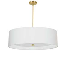 Dainolite HEL-304P-AGB-WH - 4 Light Incandescent Pendant Aged Brass White Shade with White Diffuser