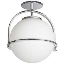 Dainolite PAO-121SF-PC - 1LT Incandescent Semi-Flush Mount, PC w/ WH Glass