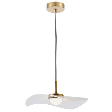 Dainolite PCV-1510LEDP-AGB - 12W Pendant, AGB w/ Clear and WH pinstripe Acrylic