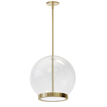 Dainolite PTS-1215LEDP-AGB - 15W Pendant, AGB w/ CLR Glass