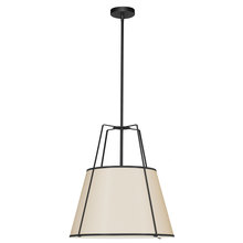 Dainolite TRA-331P-BK-CRM - 3LT Trapezoid Pendant Black/CRM Shade w/ 790 Diff