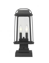 Z-Lite 574PHMS-SQPM-BK - 2 Light Outdoor Pier Mounted Fixture