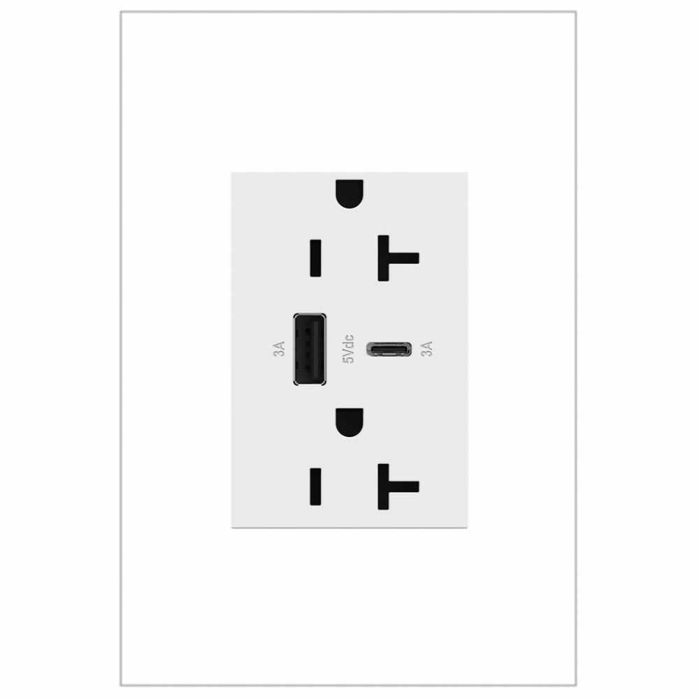 3mod combo USB type A/C 6A, 20A Receptacles