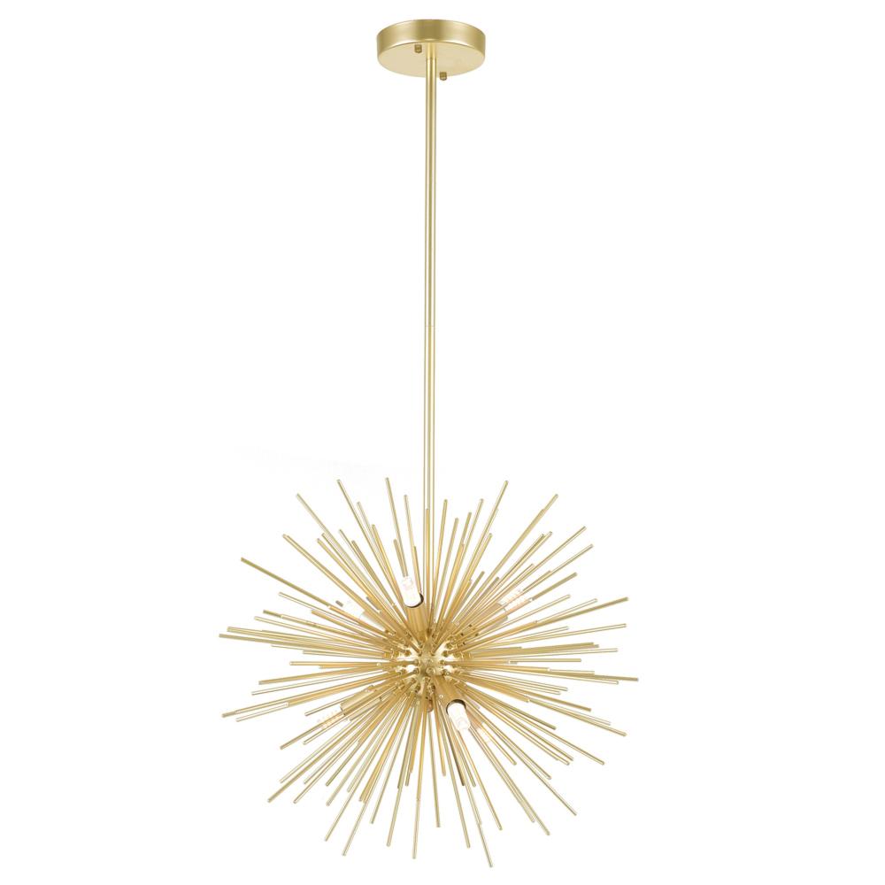 Savannah 6 Light Chandelier With Gold Leaf Finish