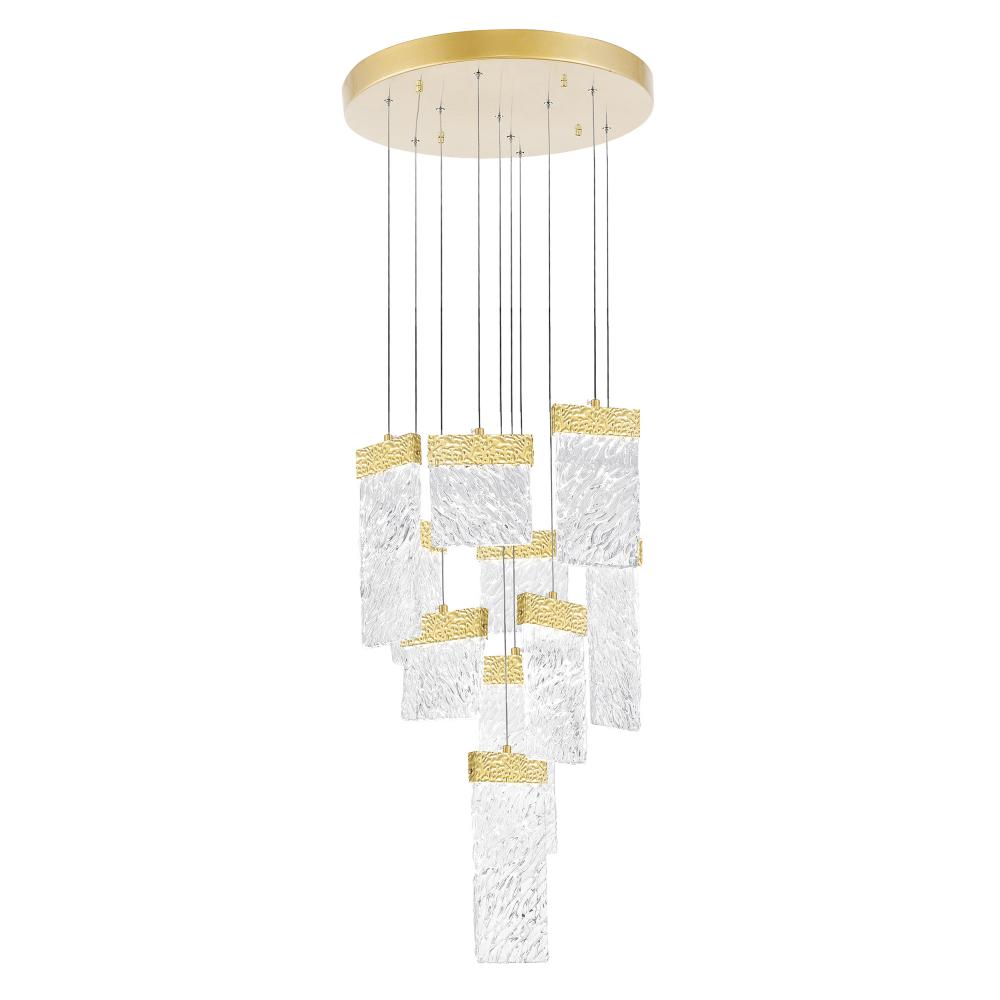 Carolina LED Chandelier With Gold Leaf Finish