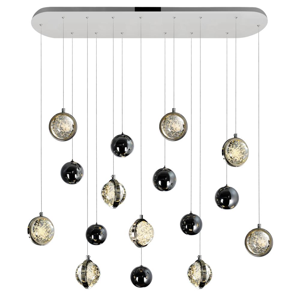 Salvador 40 in LED Integrated Polished Nickel Chandelier