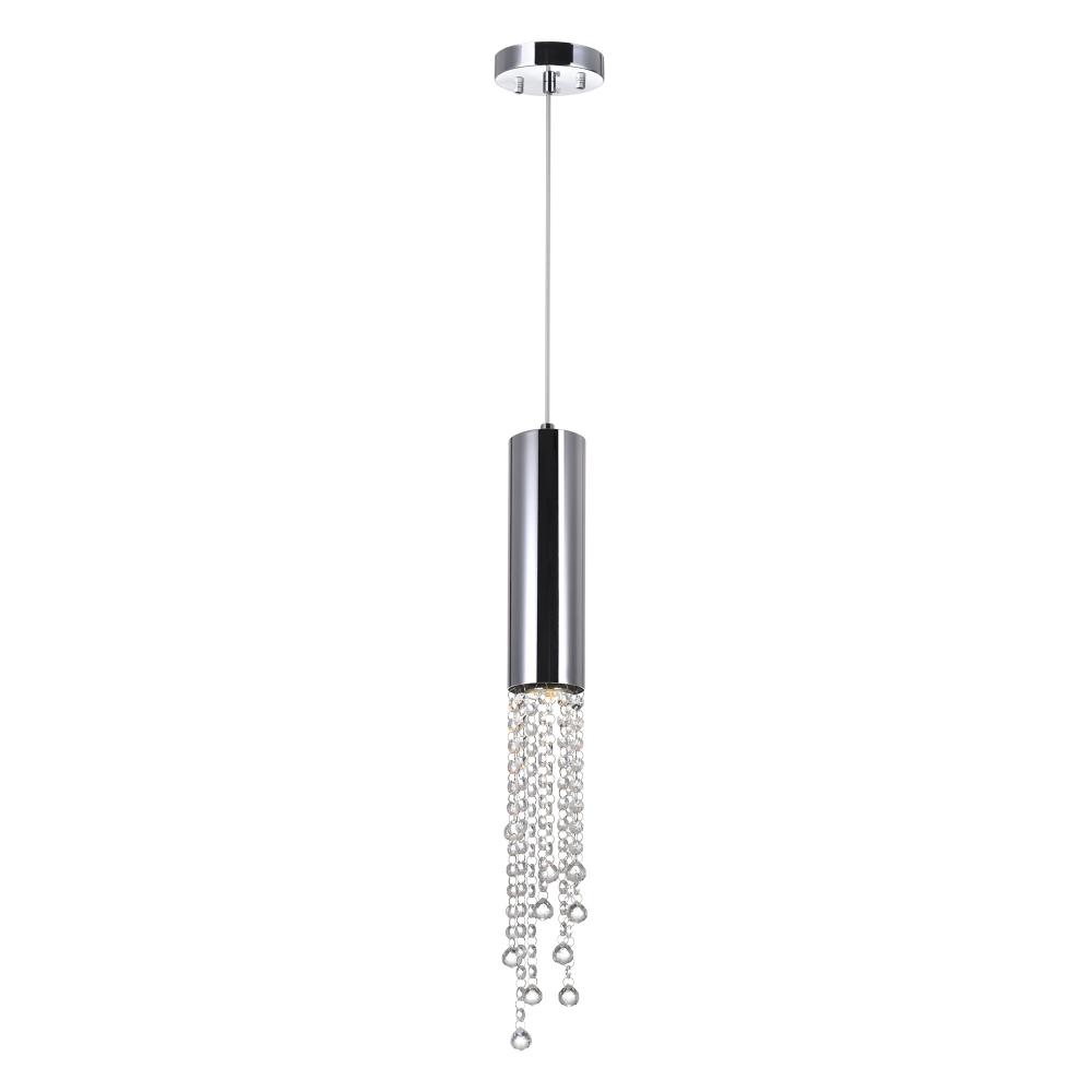 Extended 1 Light Down Mini Pendant With Chrome Finish