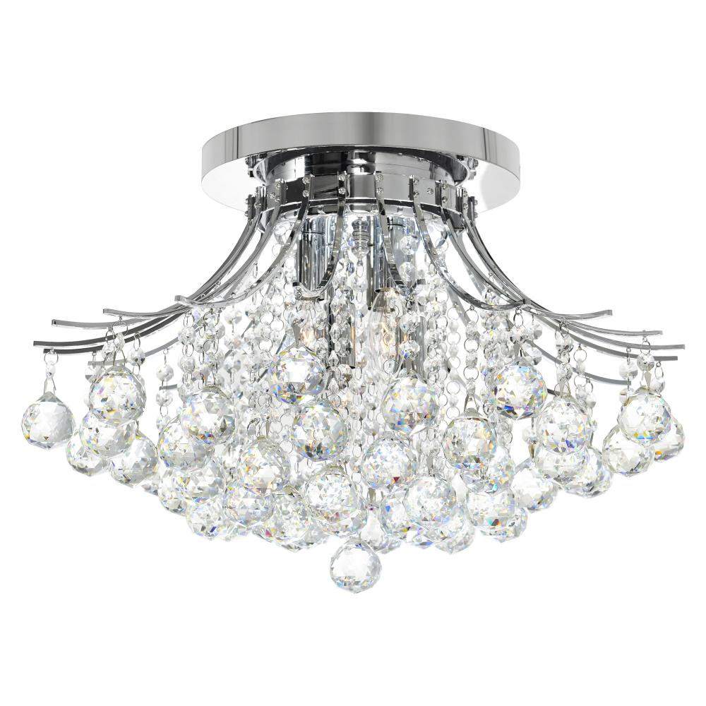 Princess 6 Light Flush Mount With Chrome Finish