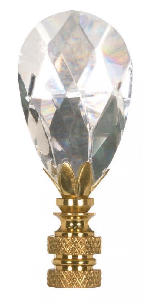 Pendant Cut Crystal Finial; 2-3/4" Height; 1/4-27