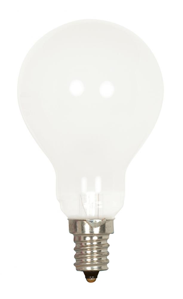 60 Watt A15 Incandescent; Frost; 1000 Average rated hours; 700 Lumens; Candelabra base; 130 Volt