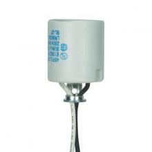 Satco Products Inc. 80/1223 - Keyless Porcelain Socket With Hickey; 18" AWM B/W 150C; 1/8 IPS 1/2" Hickey; CSSNP Screw