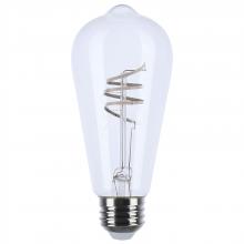 Satco Products Inc. S10520 - 6 Watt LED; Reminiscent; Flex Gray Coil Filament; ST19; Medium Base; 2700K CCT; Clear; 120 Volt