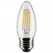 Satco Products Inc. S21834 - 4 Watt B11 LED; Clear; Medium Base; 2700K; 350 Lumens; 120 Volt; 2-Pack