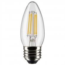 Satco Products Inc. S21879 - 4 Watt B11 LED; Clear; Medium Base; 5000K; 120 Volt; 2-Pack