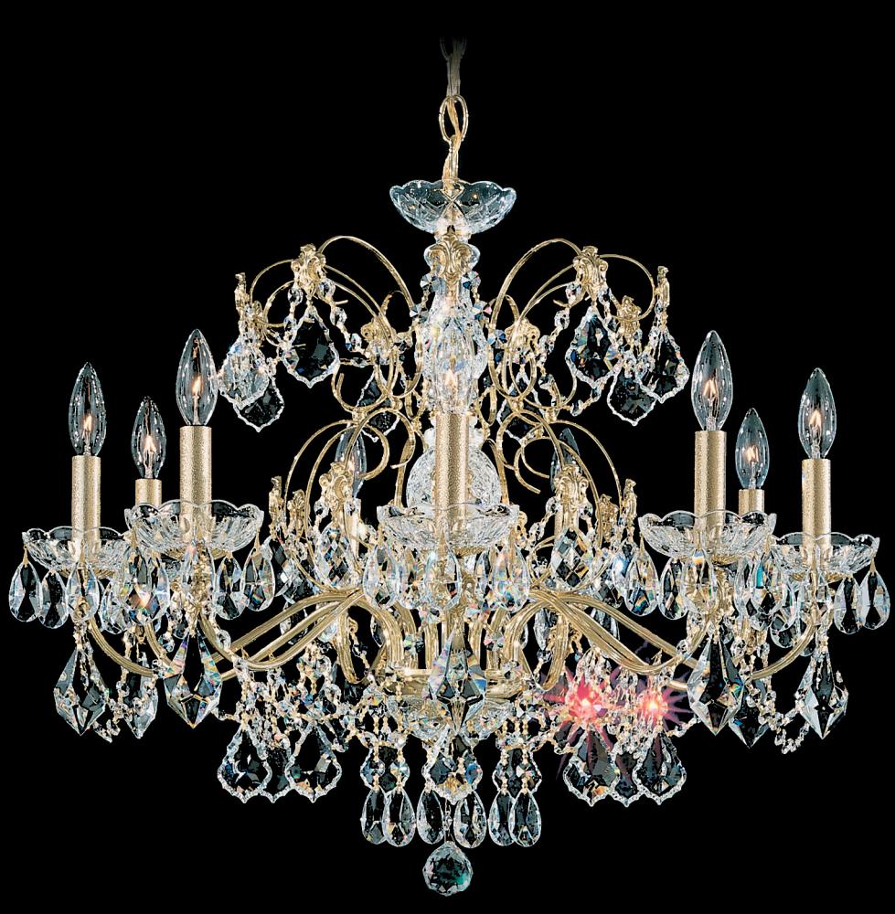 Century 9 Light 120V Chandelier in Black Pearl with Heritage Handcut Crystal