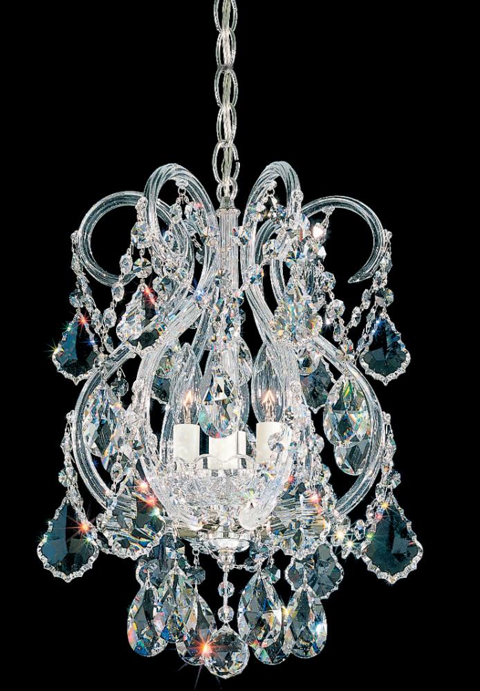 Olde World 4 Light 120V Mini Pendant in Polished Silver with Heritage Handcut Crystal