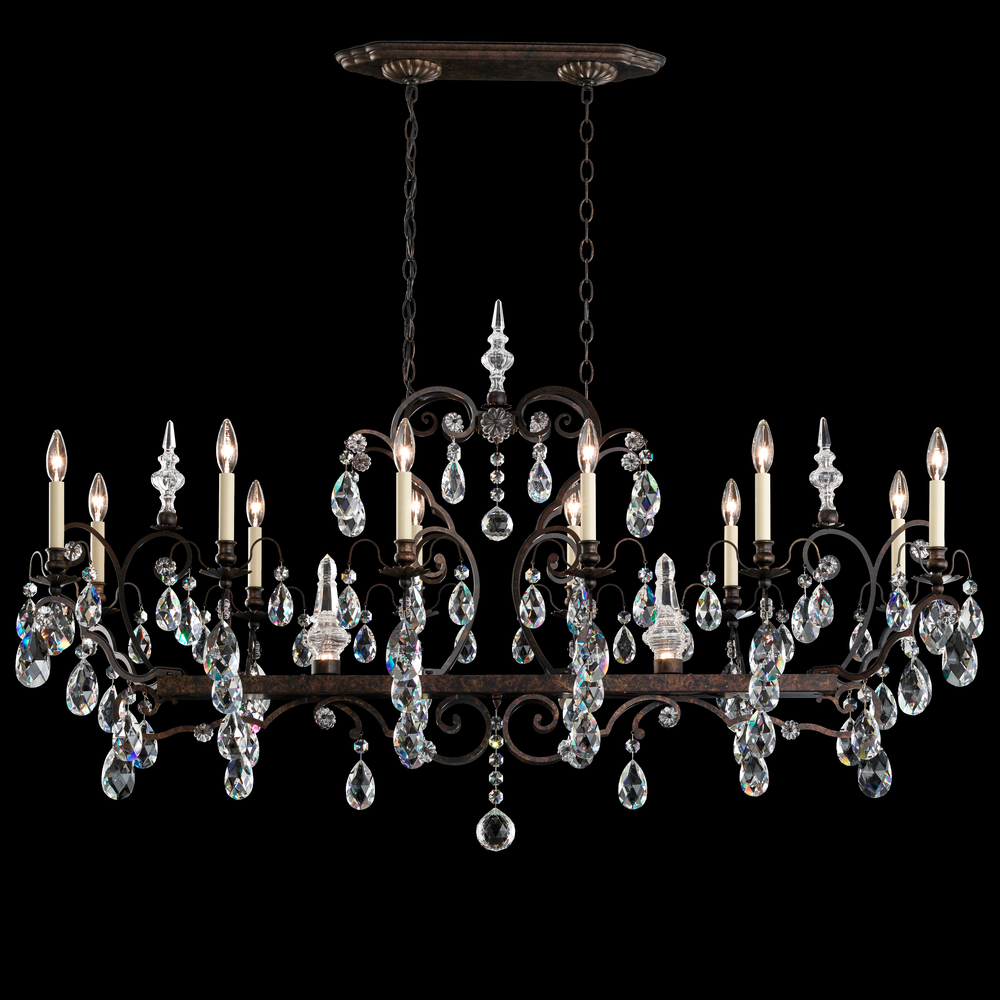 Renaissance 14 Light 120V Chandelier in Heirloom Bronze with Heritage Handcut Crystal