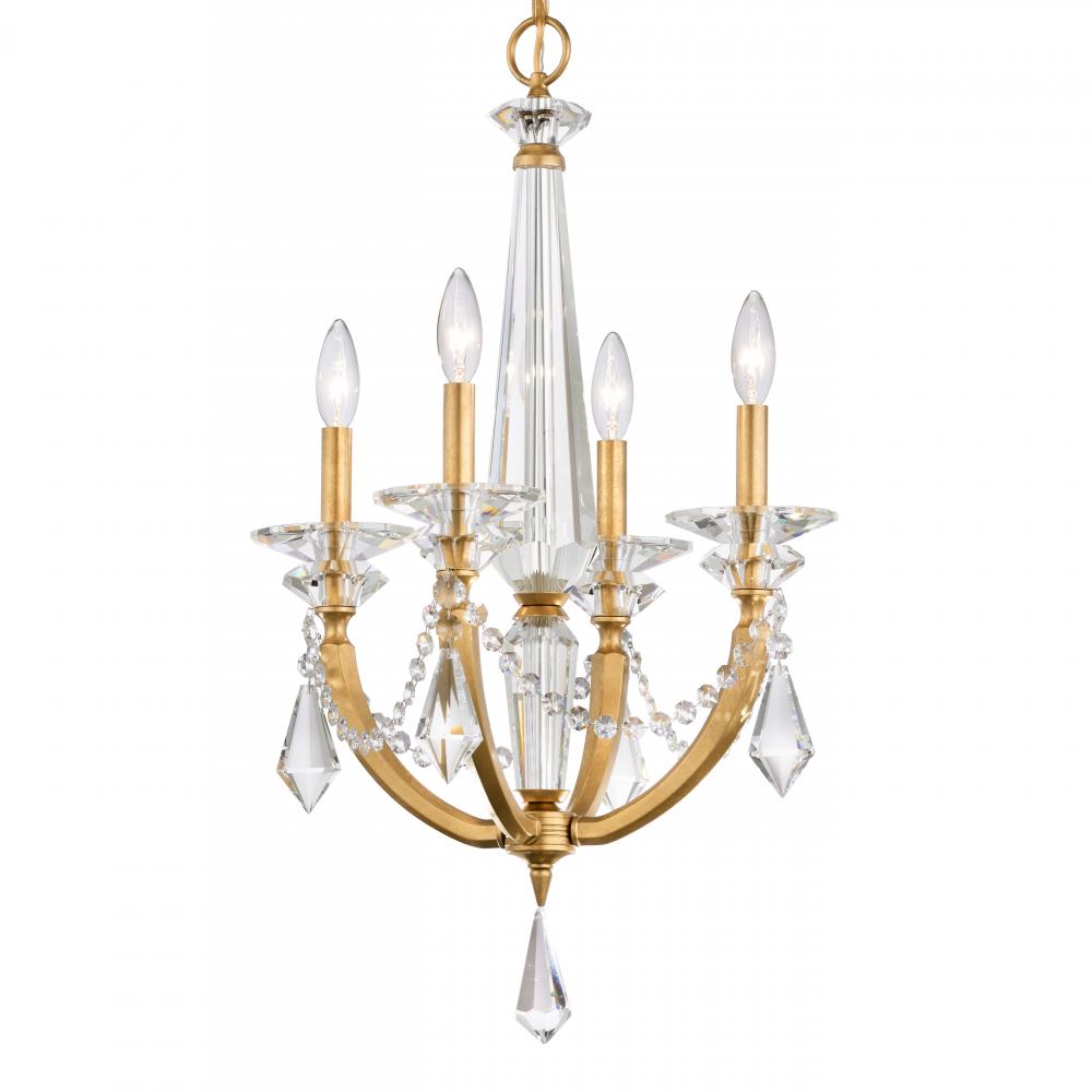 Verona 4 Light 120V Chandelier in Black with Clear Radiance Crystal