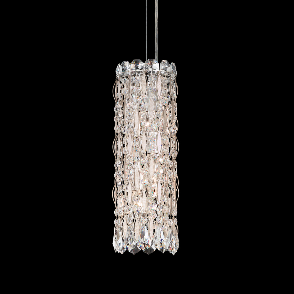 Sarella 3 Light 120V Mini Pendant in Black with Clear Crystals from Swarovski