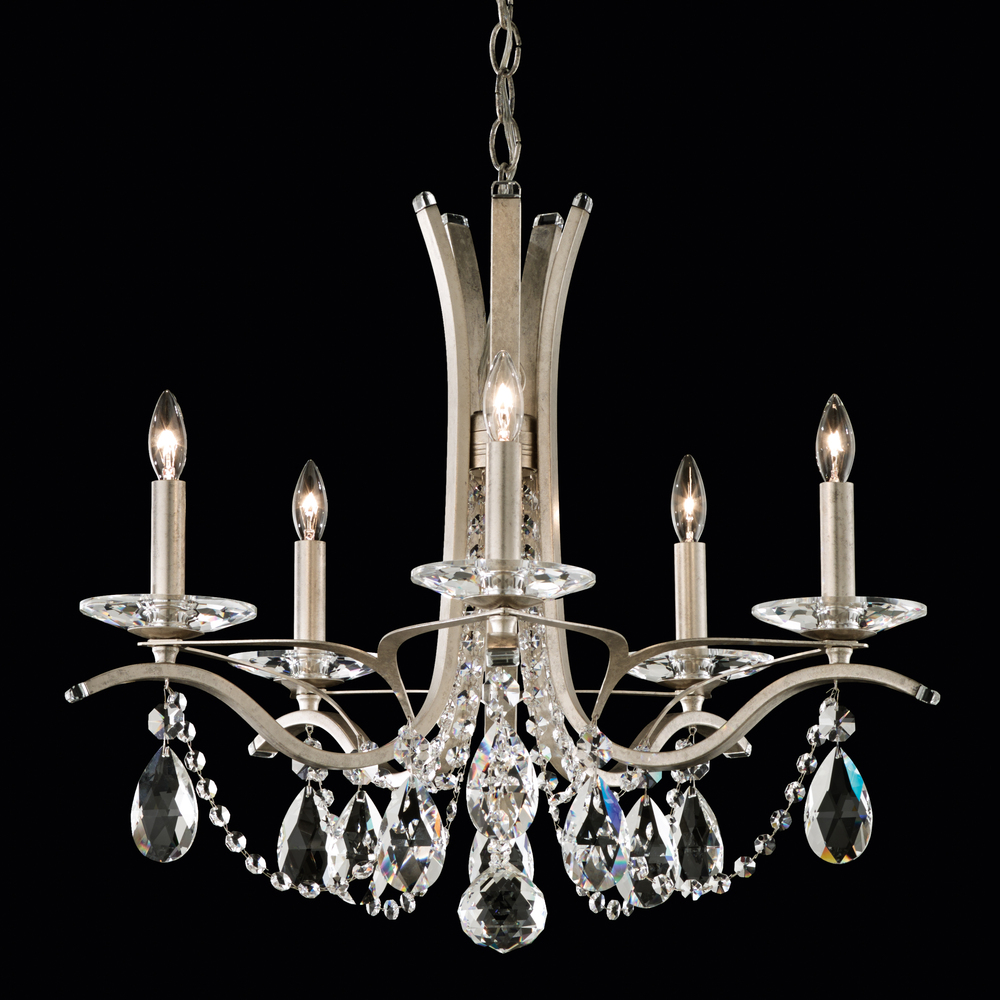 Vesca 5 Light 120V Chandelier in Ferro Black with Heritage Handcut Crystal