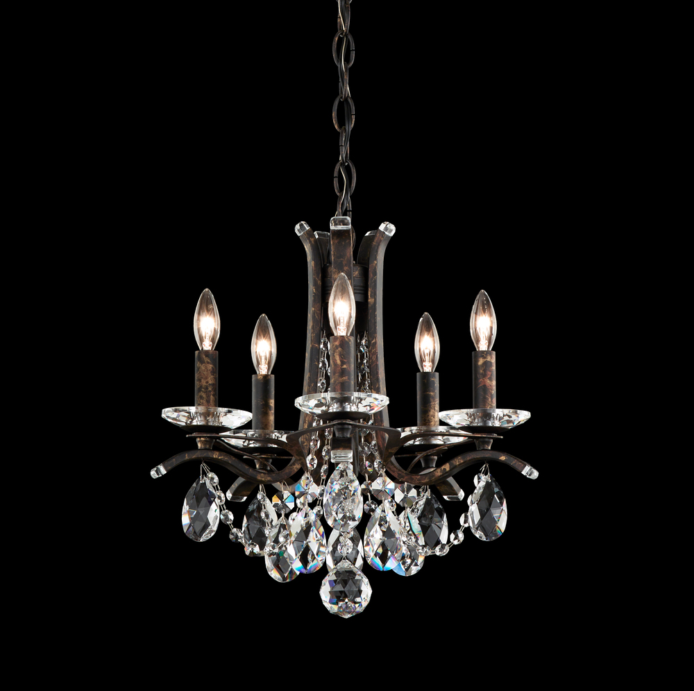 Vesca 5 Light 120V Chandelier in White with Heritage Handcut Crystal