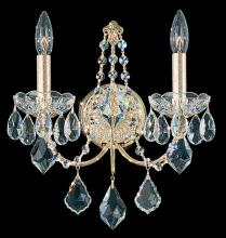 Schonbek 1870 1702-48 - Century 2 Light 120V Wall Sconce in Antique Silver with Heritage Handcut Crystal