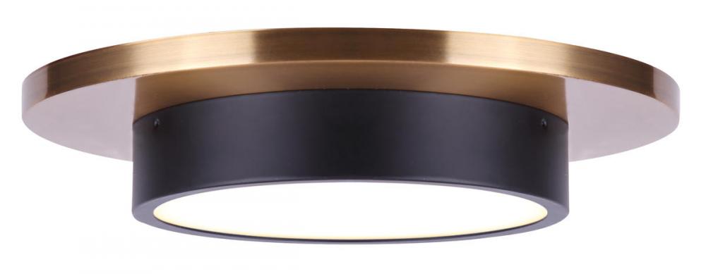 Jaxton LED Integrated Flush Mount Light, Matte Black and Gold Finish