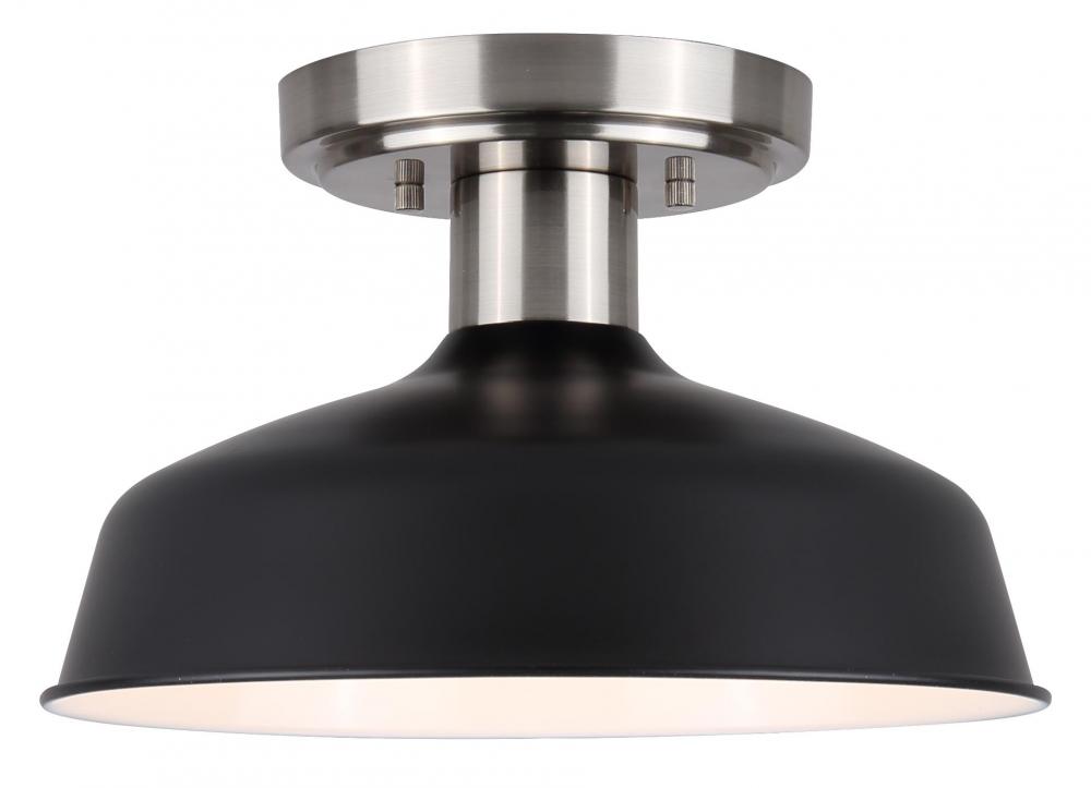 Bello 1 Light Semi Flush, Black Finish