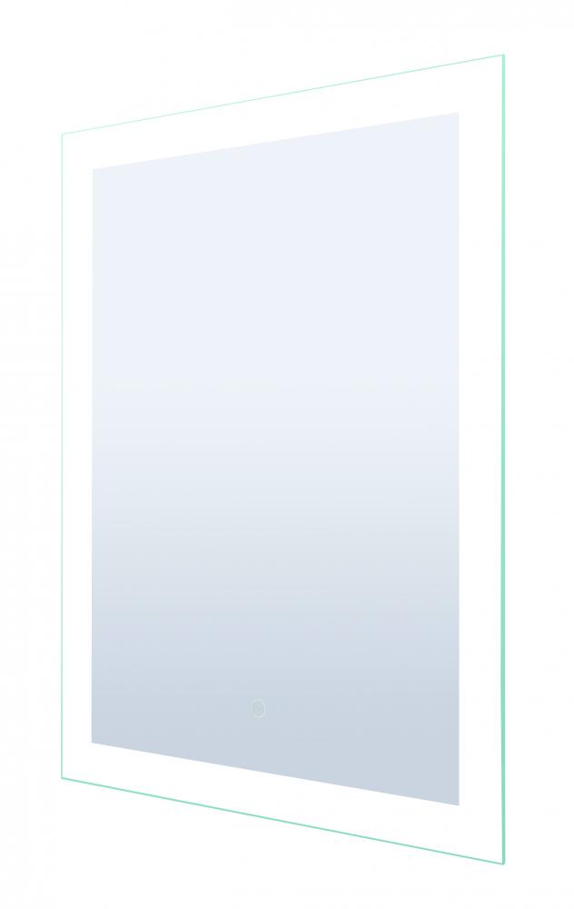 LED Sq. Mirror, 23.6" W x 31.5" H, On off Touch Button, 44W, 3000K, 80 CRI