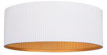 Canarm IFM1119A14WHG - REXTON 13.875 in. 2-Light 60-Watt Contemporary Matte White Flush Mount with Matte White with Gold Me