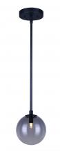 Canarm IPL741A01BK9 - ATLAS, MBK Color, 1 Lt Rod Pendant, Smoke Glass, 40W Type G9, 6" W x 9.25 - 57.25" H