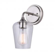 Canarm IVL1102A01BN - CONALL, IVL1102A01BN, 1 Lt Vanity, Clear Glass, 60W Type A, 5" W x 11.25" H x 7" D