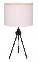 Canarm ITL2144B26BK - Holt 1 Light Table Lamp with Matte Black Finish and Natural Cream Shade