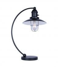 Canarm IOTL688BK - Cavea 1 Light Table Lamp with Matte Black Finish and Matte Black Shade