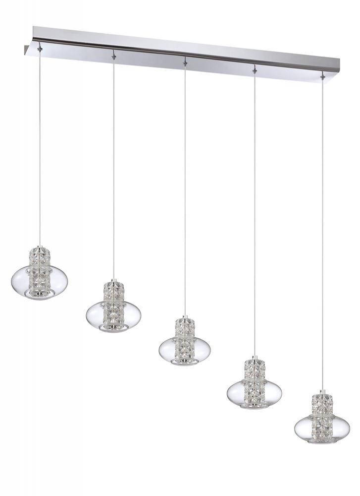 ARIA series 5-Light Chrome Pendant Bar