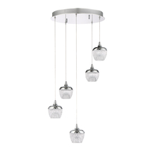 Kendal PF91-5LPA-CH - ARIKA series 25 Watt Black Stainless Integrated LED 5-Light Pendant Pan