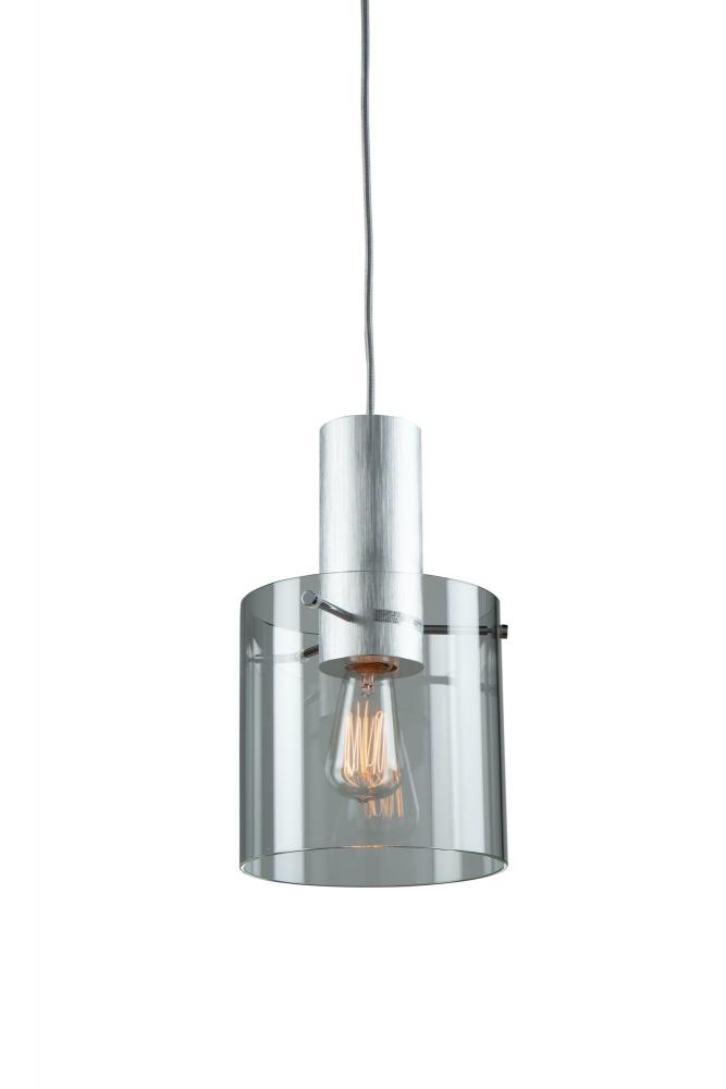 Henley 1 Light Pendant (Brushed Aluminum & Clear Glass)