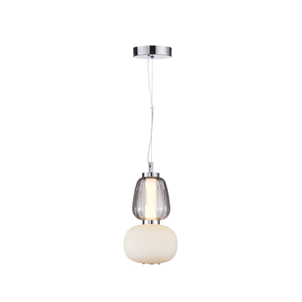 Cyra Collection 1-Light Doublt Shade Pendant Chrome