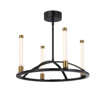 Artcraft SC13084BB - Infiniti Collection 4-Light Integrated LED Chandelier, Matte Black & Brass