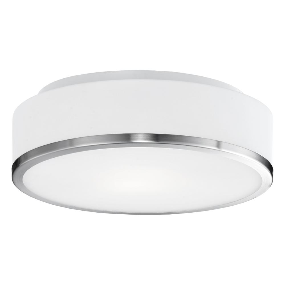 Charlie 12-in Brushed Nickel LED Flush Mount