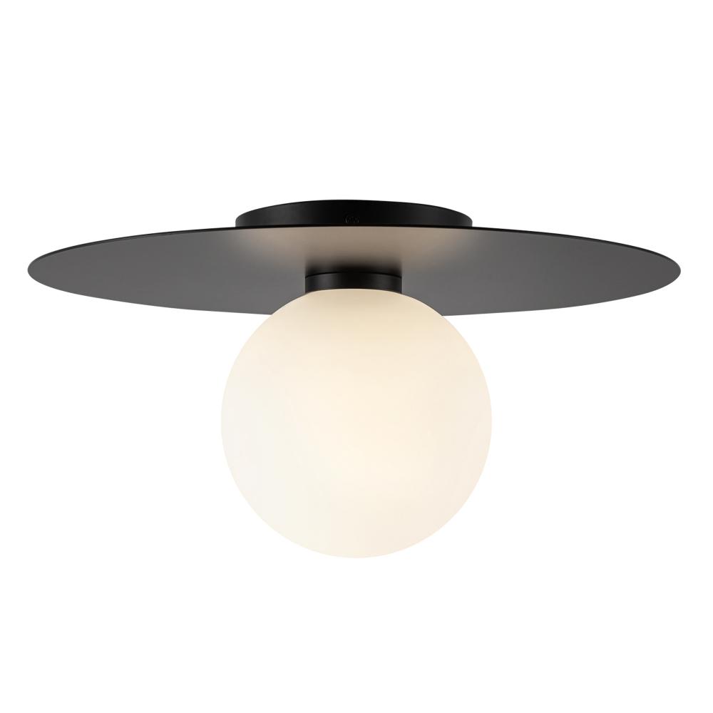 Elixir 14-in Black LED Flush Mount