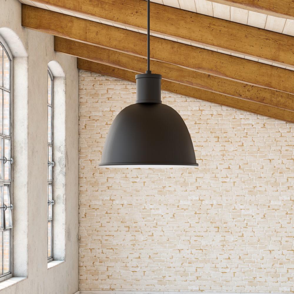 Irving 13-in Black 1 Light Pendant